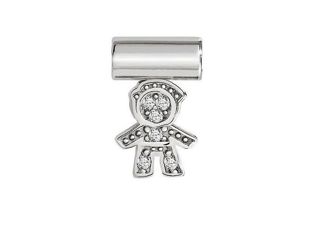 Charm seimia silver boy with zircon