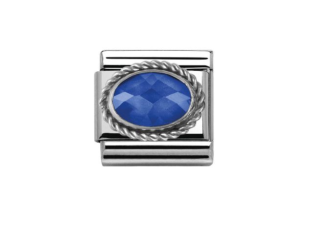 Zircone blu composable acciaio argento e zirconi