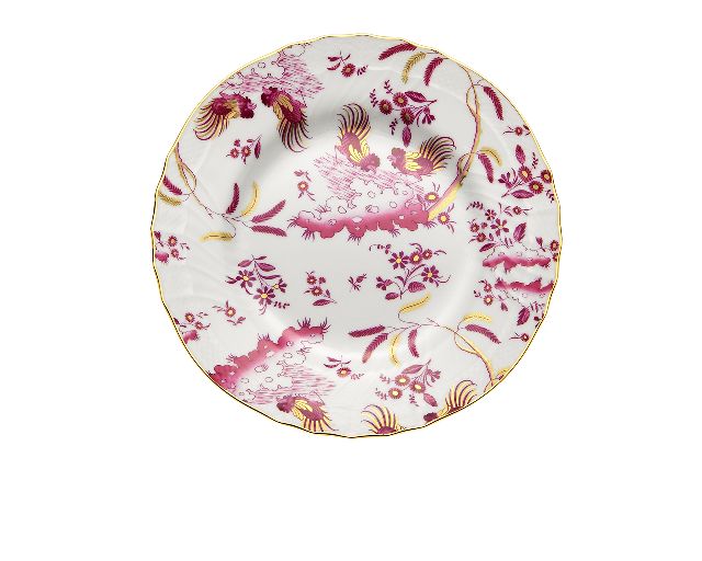 Piatto dessert oro di doccia porcellana magenta