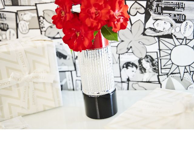 Lipstick Vase Fiordilabbra Silver And Red Selezione Zanolli 181852 875pz011s