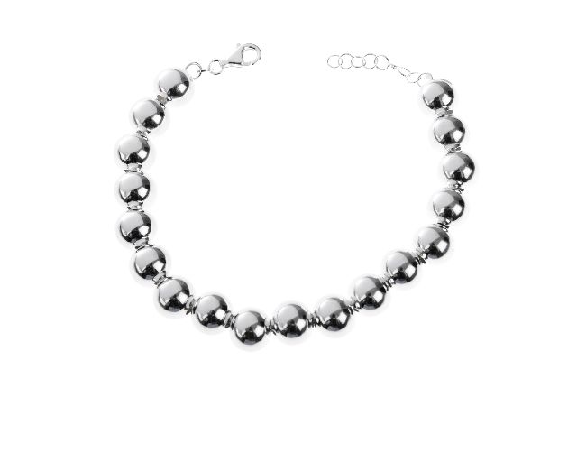 Bracciale a palle argento con allungo