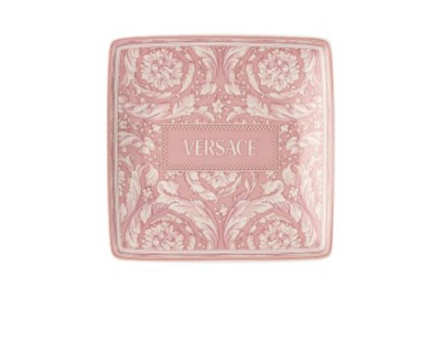 Coppetta quadra piana barocco rose porcellana