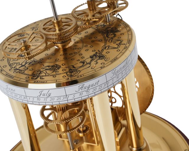 Orologio Da Tavolo Astrolabium In Ottone Dorato E Mogano Hermle 190434 888he22836072987