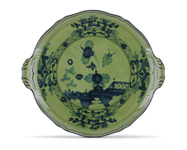 Piatto torta oriente italiano malachite porcellana