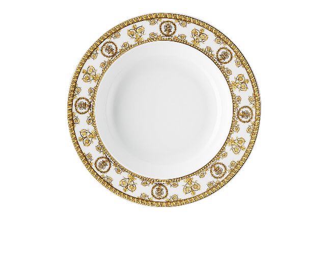Soup plate baroque porcelain white