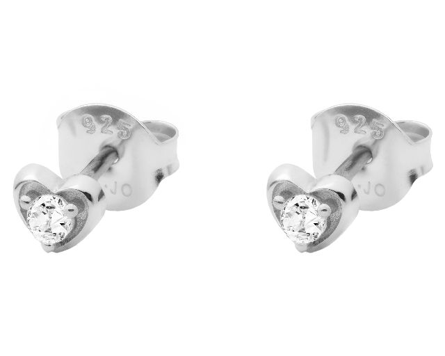 Orecchini argento cuore con zirconi