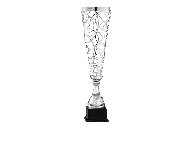 Coppa in metallo con base in plastica