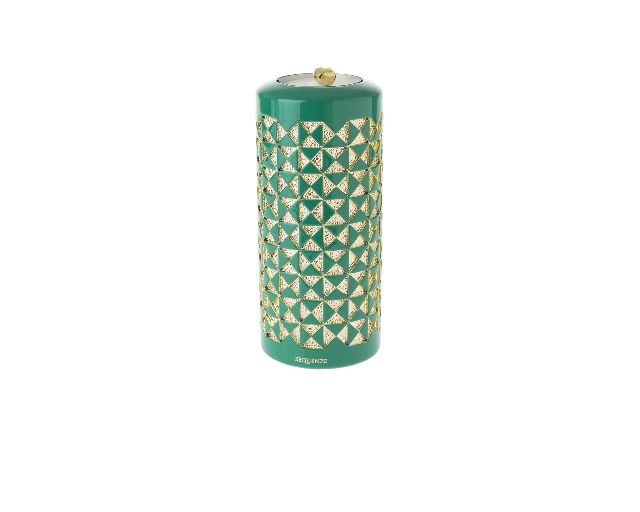Candle holder rombi green