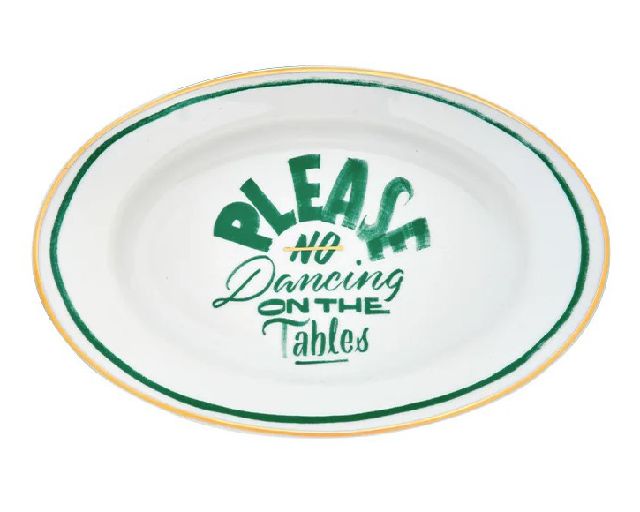 Oval tray the club porcelain no dancing