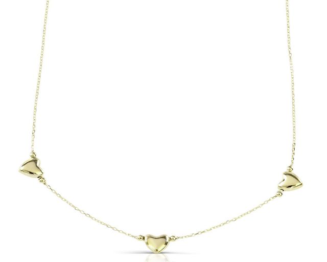 Collana oro 9 kt con cuori