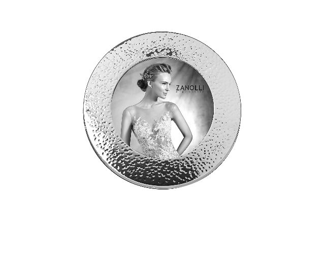 Picture frame silver with hammered band