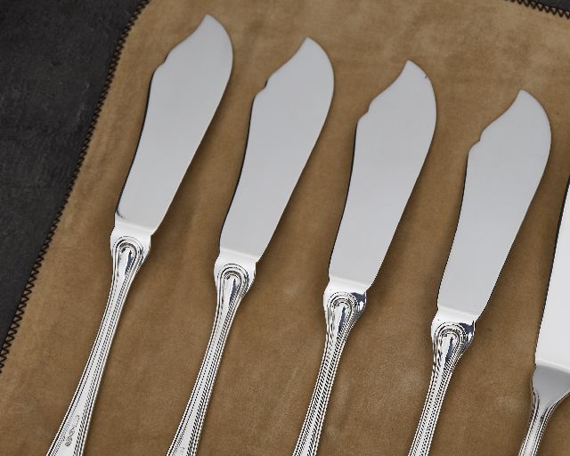 Servizio Posate Pesce Argento 24 Pezzi In Stile Inglese Usato Ricondizionato Zanolli Vintage 188018 Us0007872