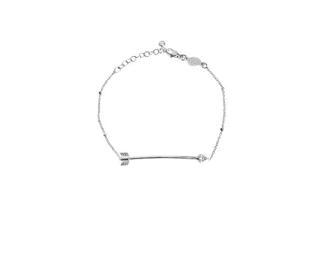 Bracciale seimia argento freccia lunga e zirconi