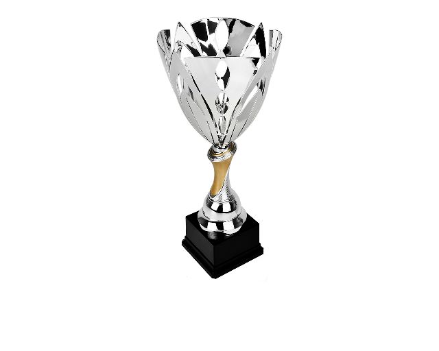 Sport trophy pierced with gold inlay