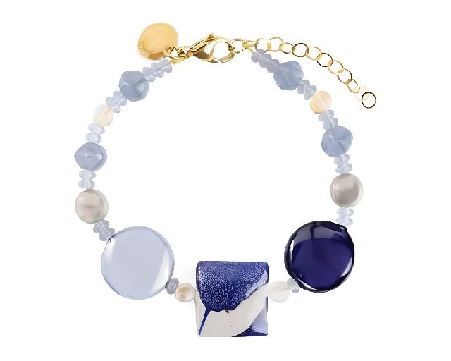 Bracelet frame murano glass blue