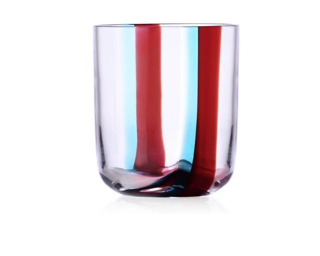 Bicchiere tumbler gesti bordeaux turchese