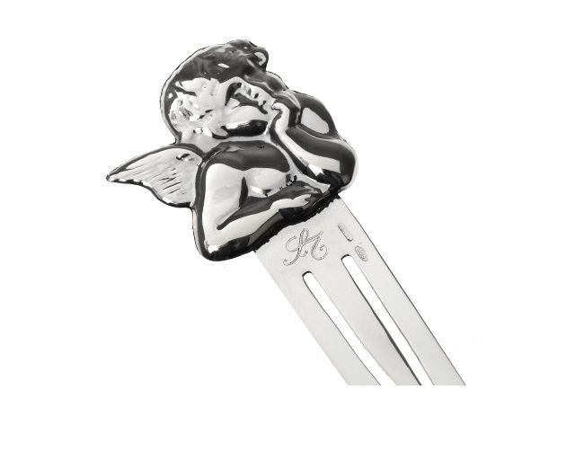 Paper Knife And Bookmark Silver With Cherub Selezione Zanolli