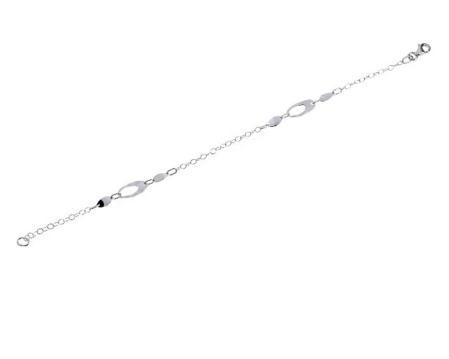 Bracelet gold 750‰ white with ovals