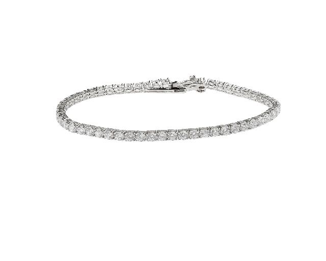 Bracciale tennis argento 4 griffe con zirconi bianchi