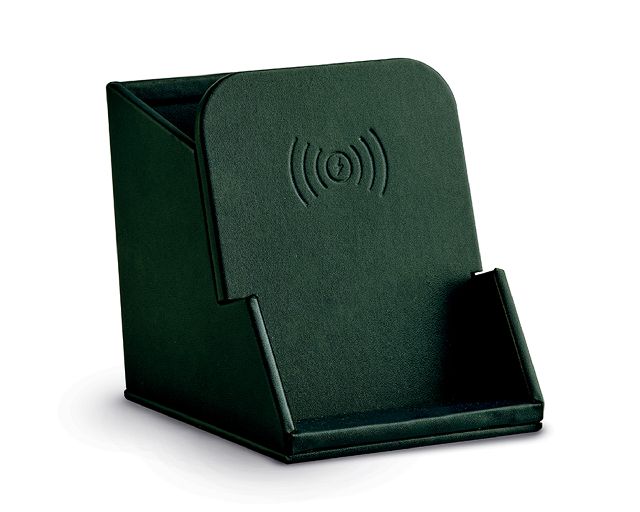 Pen holder with wireless charger green