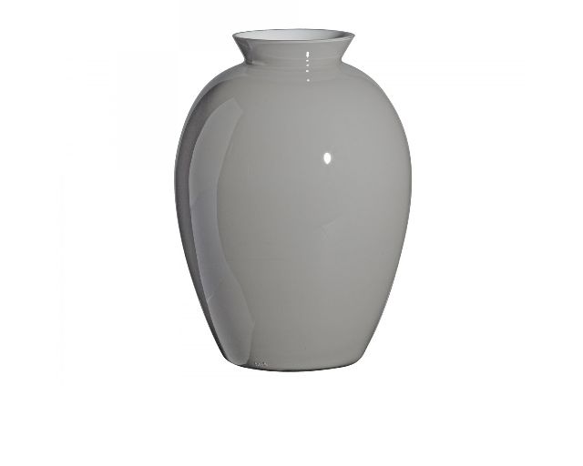 Vaso lopas vetro di murano grigio latte