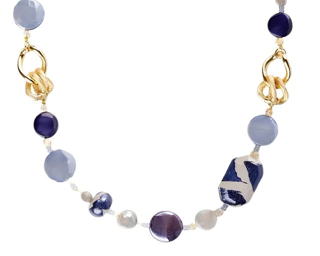 Collana frame vetro di murano blu
