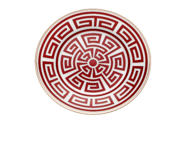Bread plate labirinto scarlatto porcelain