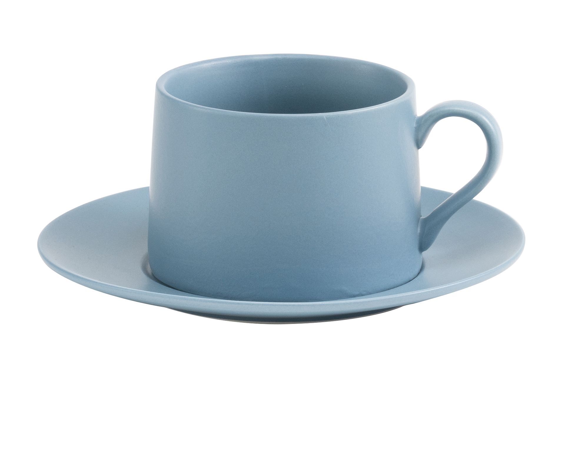 Tazza The Con Piattino Levante Porcellana Blu Avio Zafferano 186737 978lev0515
