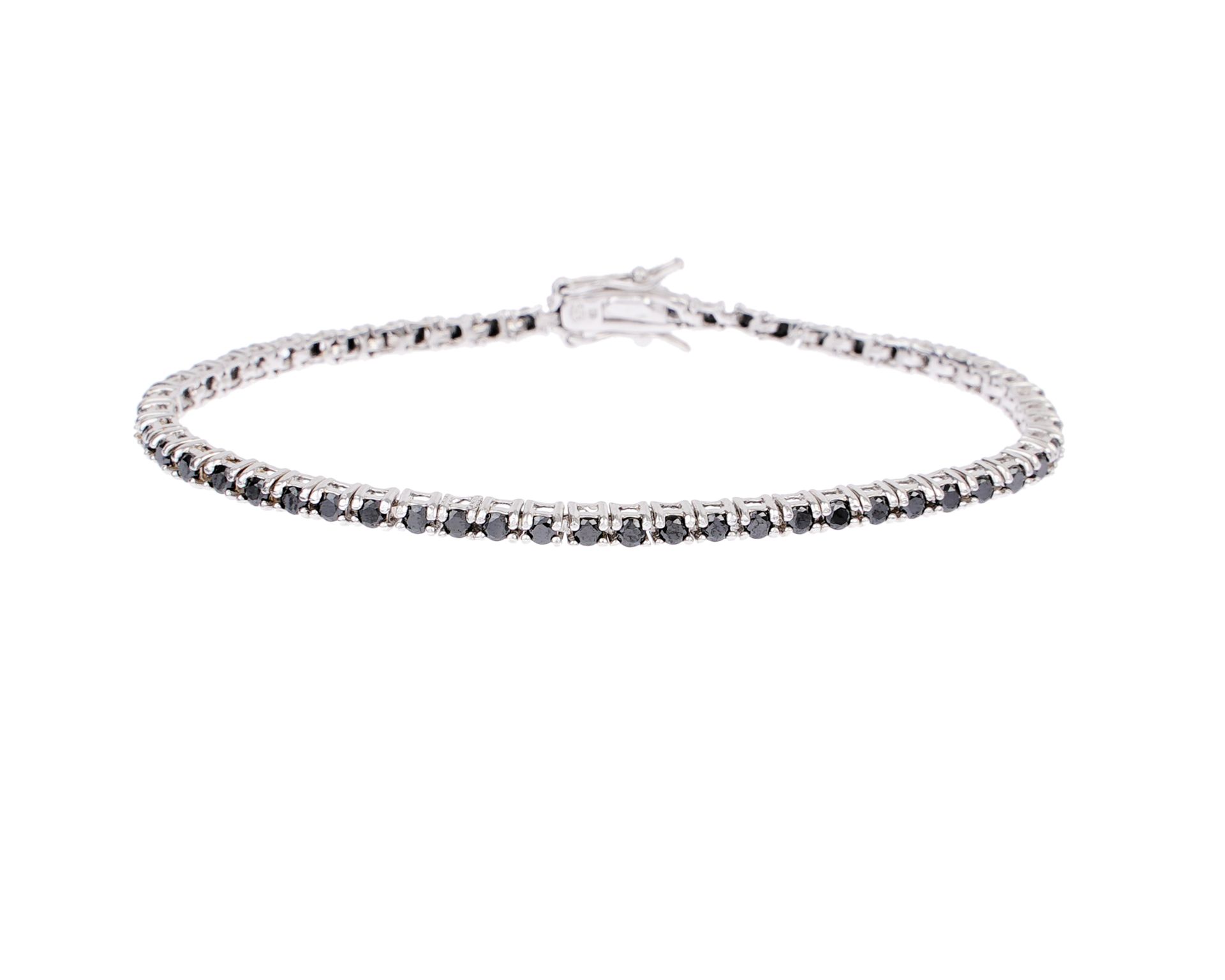 Tennis Bracelet Silver 4 Jaw With Black Zircons Selezione Zanolli 157726 611br00431