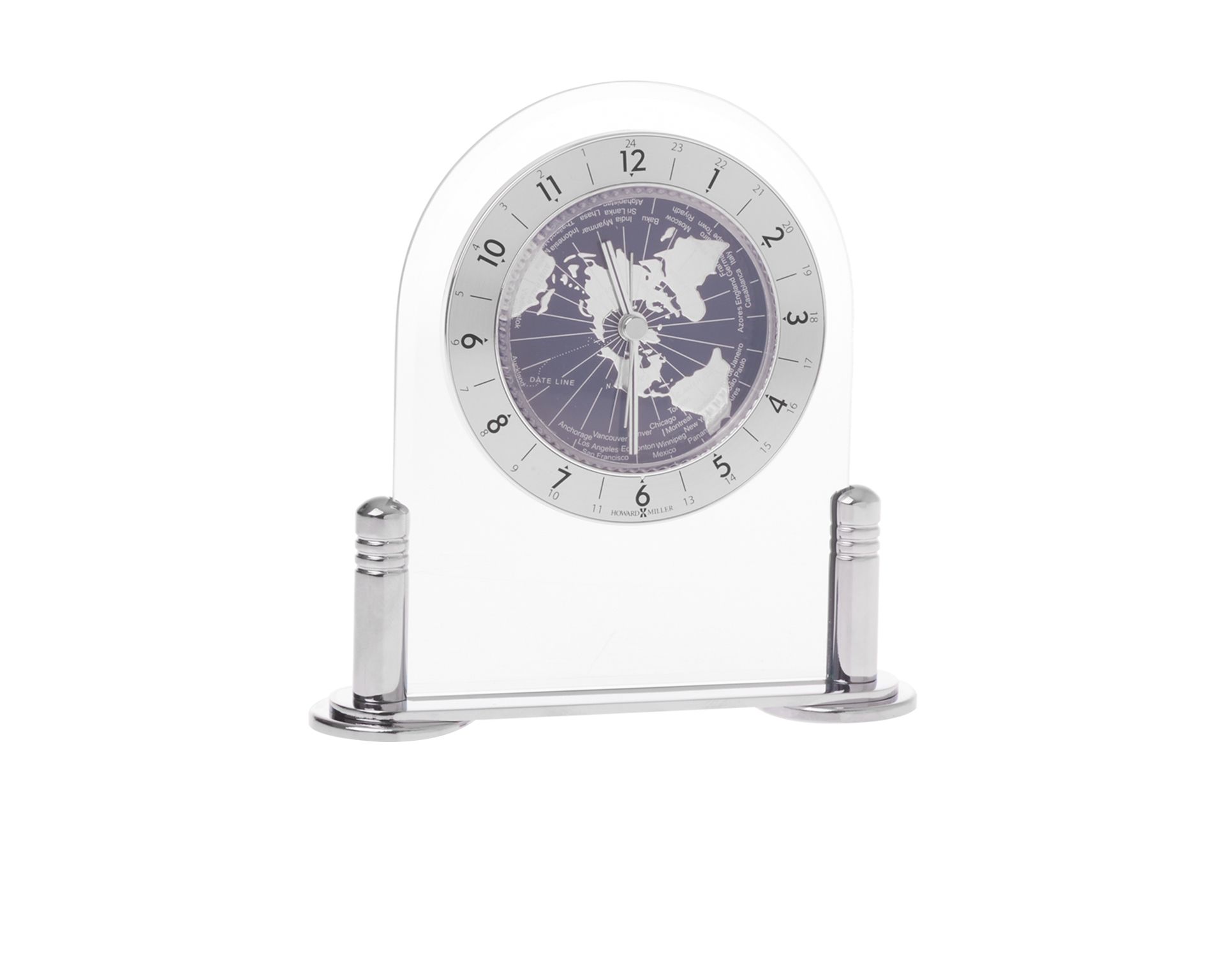 Orologio Da Tavolo Con Mondo Blu E Arco In Cristallo Selezione Zanolli 177365 888hm645346