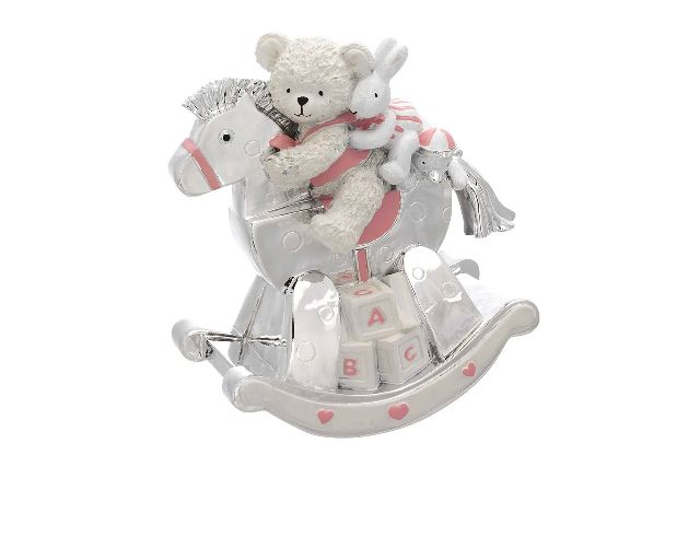 Music box rocking horse pink