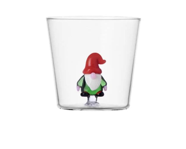 Tumbler glass elf christmas tales