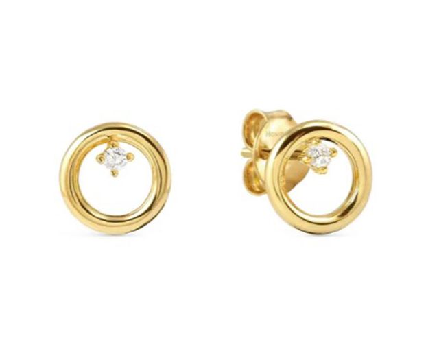 Orecchini dreams beats argento dorato tondo con zirconi