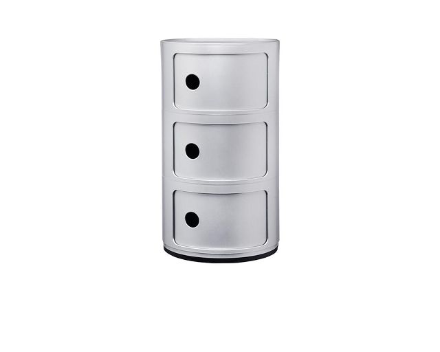Drawer componibile recycled three elements silver