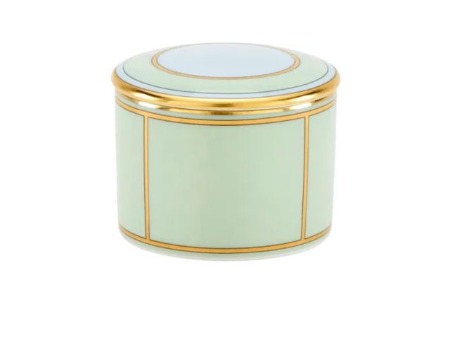 Box with lid diva porcelain green
