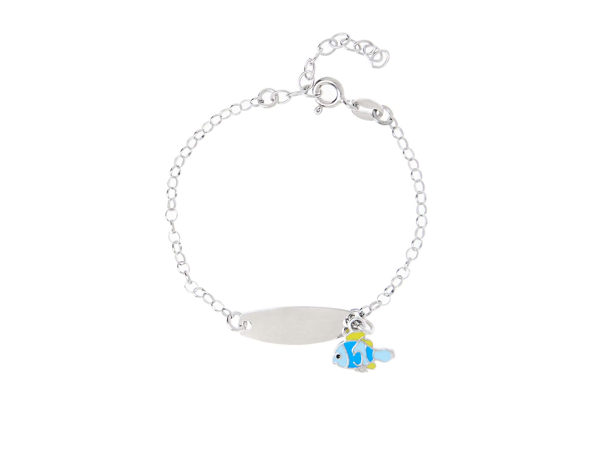 Bracelet Silver With Fish And Plate Selezione Zanolli 180569 935d5011bk0860r07