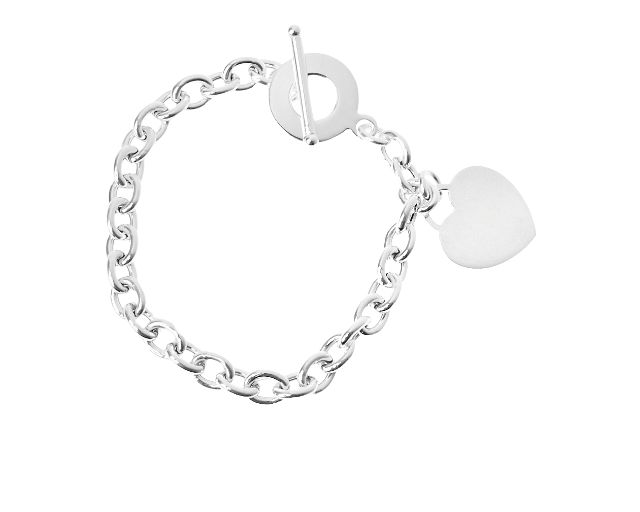 Bracciale argento con chiusura a t e cuore