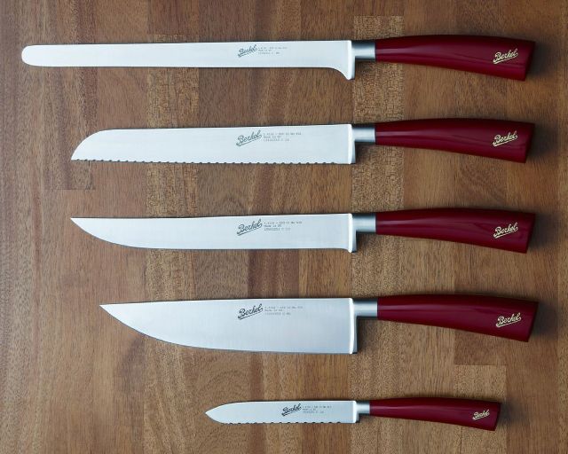 5 Pcs Chef Set Elegance Steel With Red Handle Berkel 189932 8405cn00srrbl
