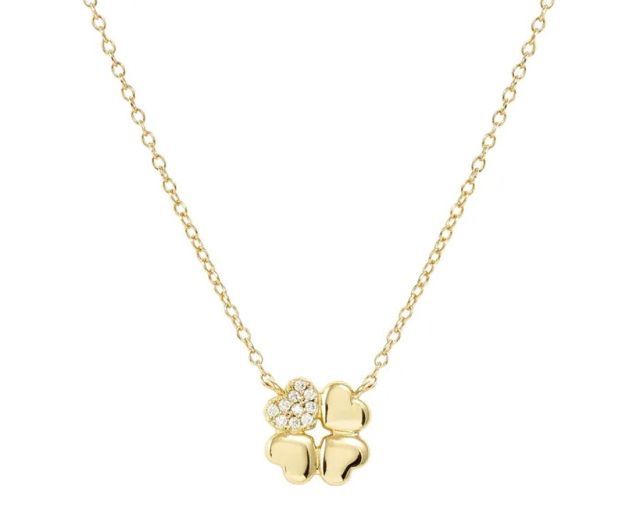 Necklace petit sparkle silver four-leaf clover