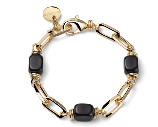 Bracciale joya in bronzo dorato e onice