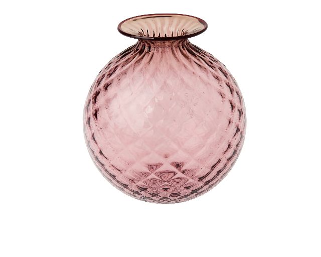 Vaso monofiore balloton vetro di murano ametista con filo rosso