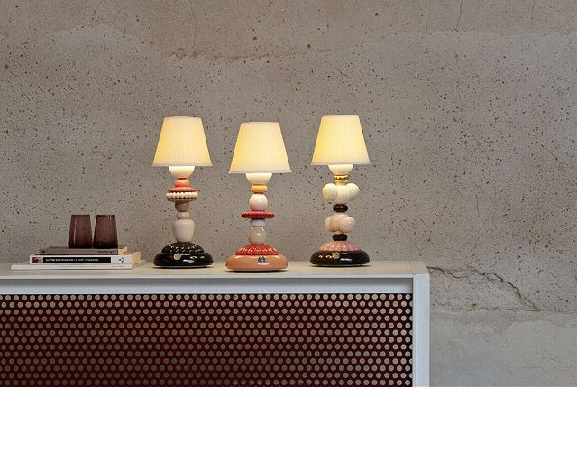 Table Lamp Firefly Cactus Porcelain Gold Autumn Lladro