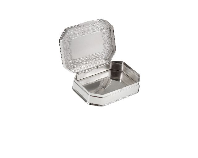 Octagonal Pill Box Silver With Engraving Selezione Zanolli