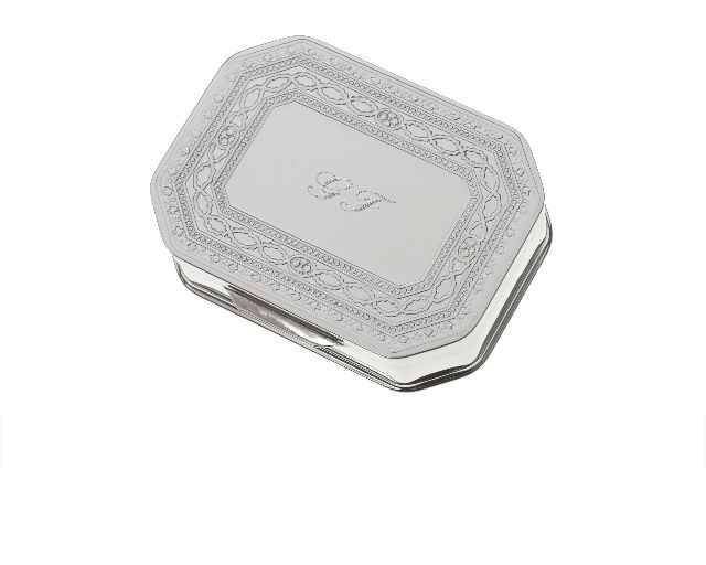 Octagonal Pill Box Silver With Engraving Selezione Zanolli
