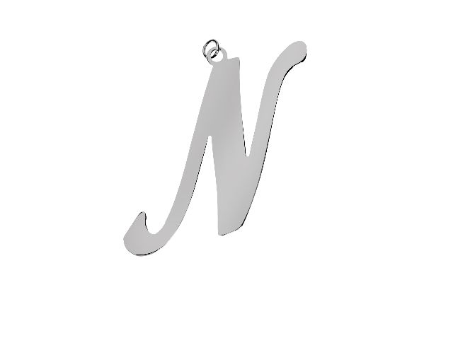 Ciondolo lettera n argento