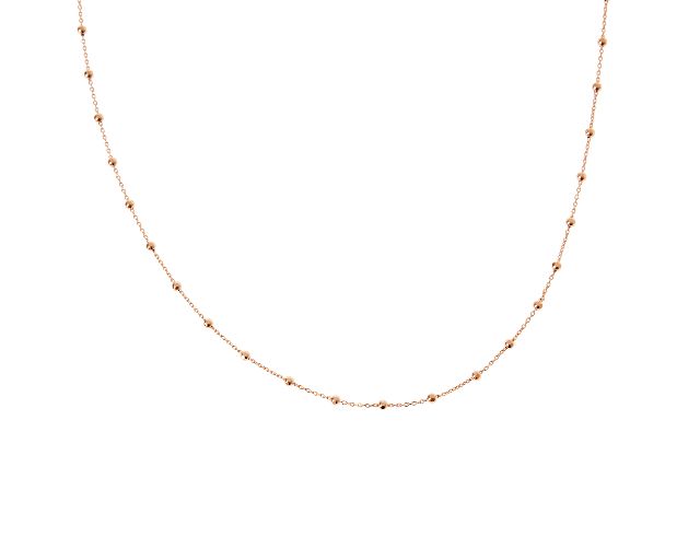 Collana argento rosè con palline