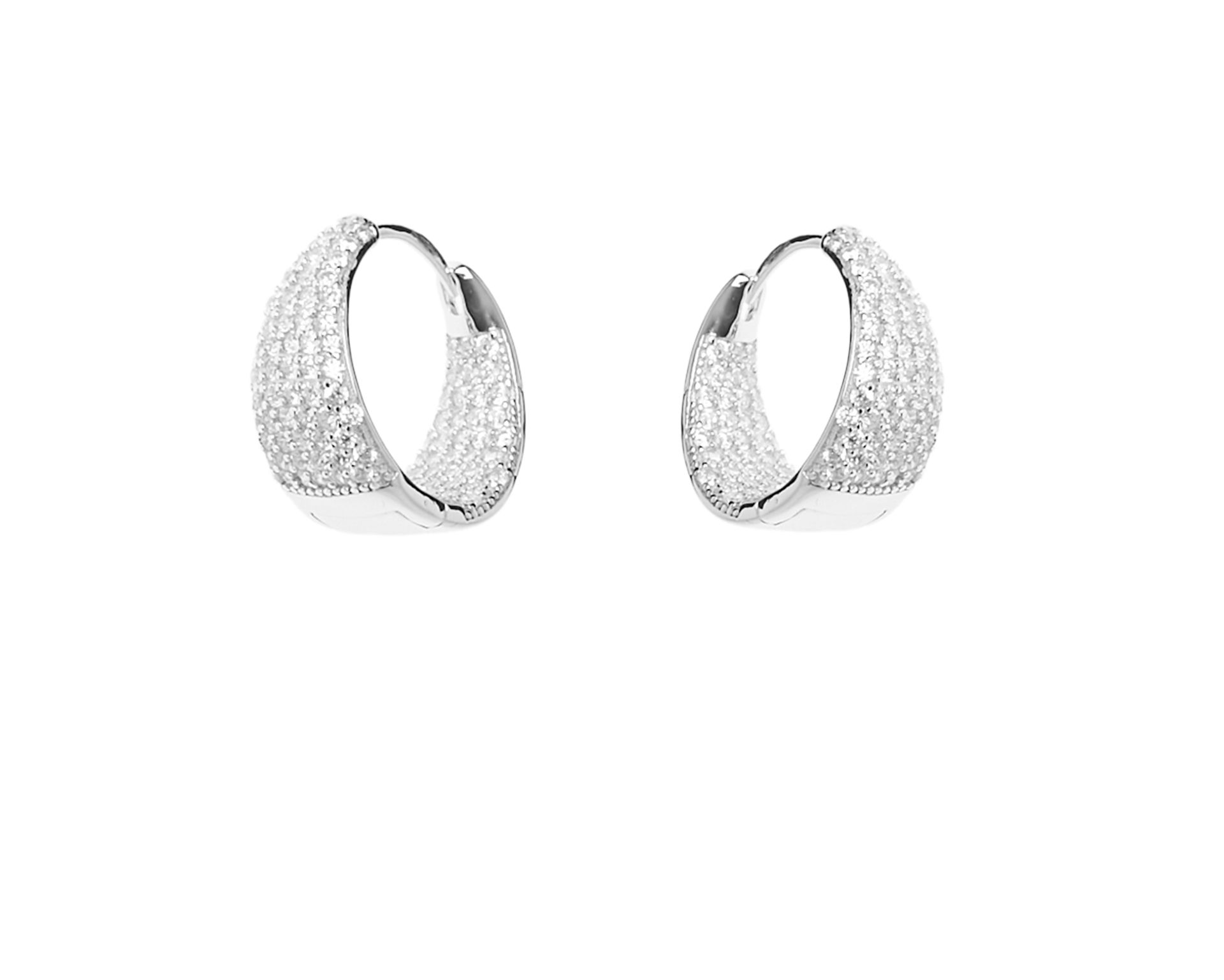 Hoop Earrings Luce Silver With Cubic Zirconia Sovrani 177085 814j8052