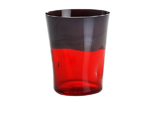 Water glass dandy murano glass red bilberry
