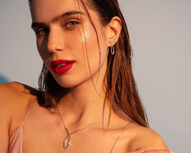 Earrings infinity silver