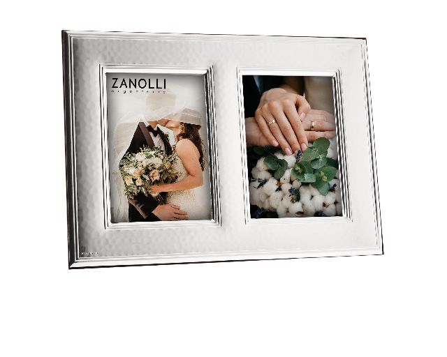 Double picture frame bilaminated silver